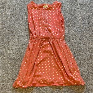 Maison Jules Coral Dress with Gold Dots